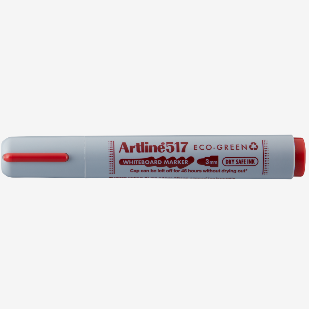 Marker pentru tabla de scris ARTLINE 517 Eco Green - Dry safe 48h, varf rotund 3.0mm - rosu