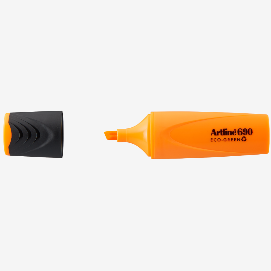 Pixuri Pilot Artline, Textmarker ARTLINE 690 Eco Green, varf tesit 1.0-4.0mm - orange fluorescent - vectordirect.ro