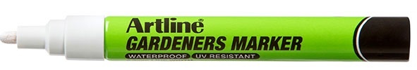 Marker pentru gradinarit Artline Gardeners corp plastic, varf rotund 2.3mm - alb