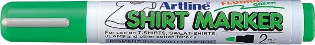 Stilouri, T-Shirt marker ARTLINE, corp plastic, varf rotund 2.0mm - verde fluorescent - vectordirect.ro