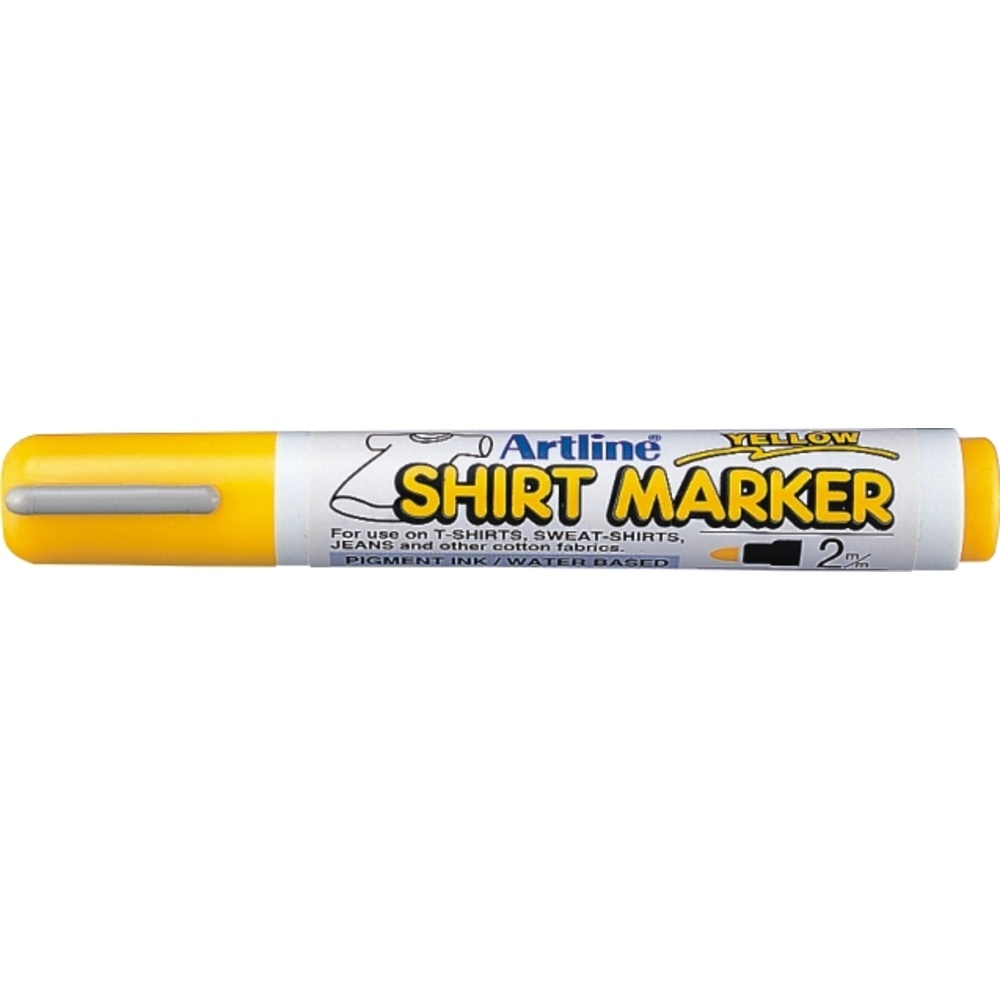 Toate produsele, T-Shirt marker ARTLINE, corp plastic, varf rotund 2.0mm - galben - vectordirect.ro