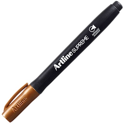 Pixuri Diplomat, Marker permanent ARTLINE Supreme Metallic, corp plastic, varf rotund 1.0mm - bronz - vectordirect.ro