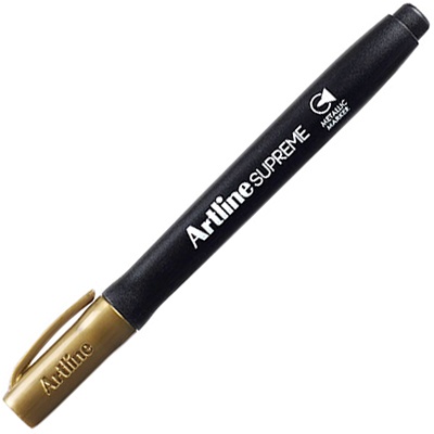 Toate produsele, Marker permanent ARTLINE Supreme Metallic, corp plastic, varf rotund 1.0mm  - auriu - vectordirect.ro