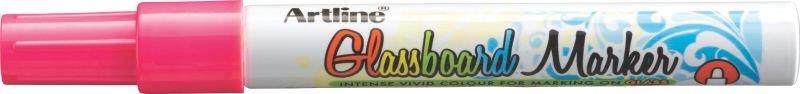 Table de scris cu creta, Marker pentru tabla de sticla ARTLINE Glassboard, varf rotund 2.0mm - roz fluorescent - vectordirect.ro