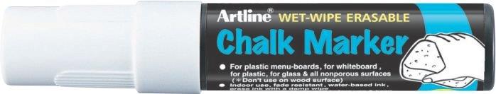 Marker cu creta lichida ARTLINE, pentru table de scris, varf 12.0mm - alb