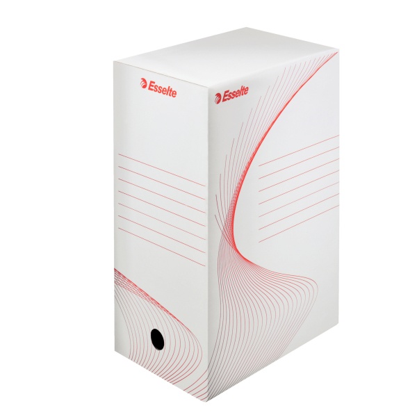 Cutie arhivare Esselte Standard, carton 100% reciclat, 15 cm, alba