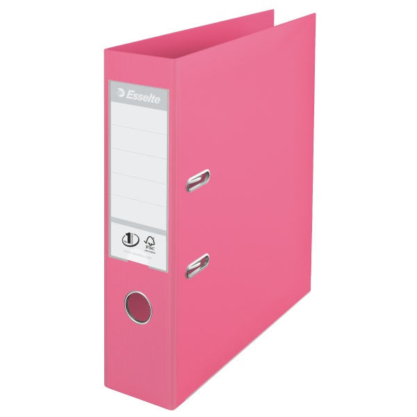 Esselte power, Biblioraft plastifiat interior-exterior Esselte No.1 Power A4 7,5 cm - roz - vectordirect.ro