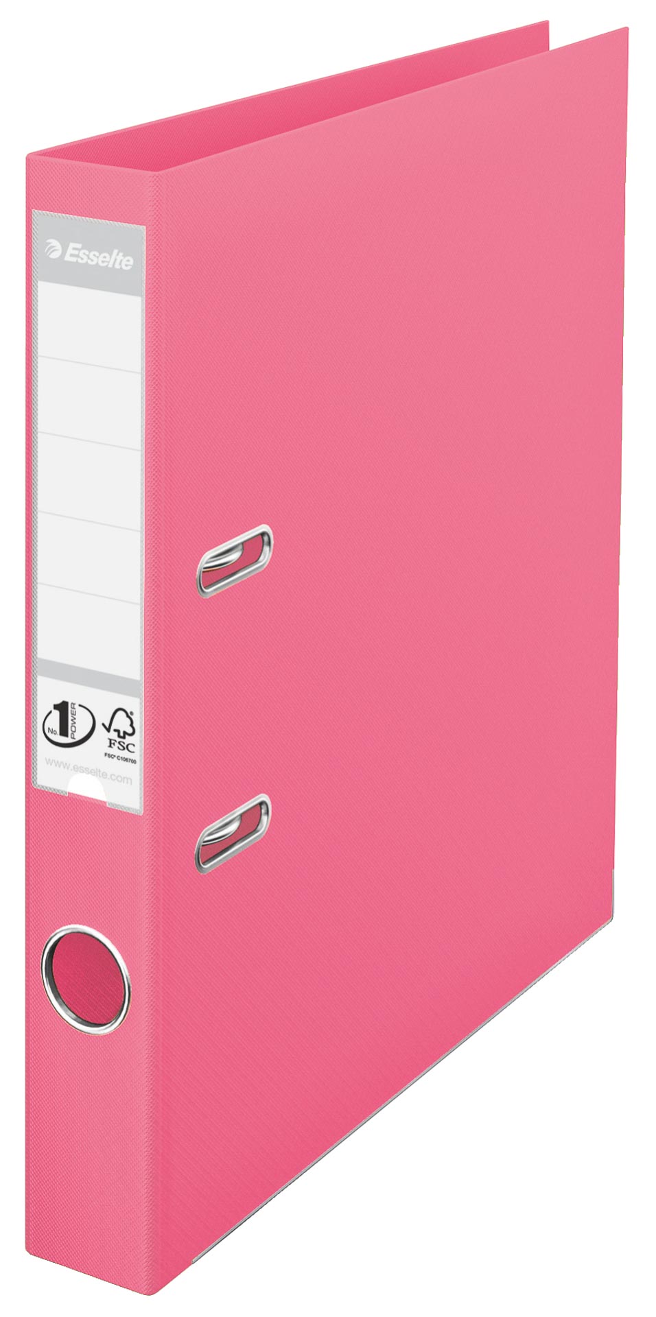 Campanie Esselte, Biblioraft plastifiat interior-exterior Esselte No.1 Power A4 5 cm- roz - vectordirect.ro