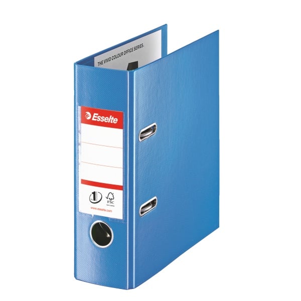 Bibliorafturile Esselte No. 1, Biblioraft A5 plastifiat interior-exterior Esselte No.1 Power VIVIDA 7,5 cm - albastru - vectordirect.ro