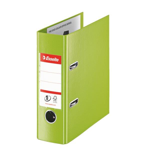 Bibliorafturile Esselte No. 1, Biblioraft A5 plastifiat interior-exterior Esselte No.1 Power VIVIDA 7,5 cm - verde - vectordirect.ro