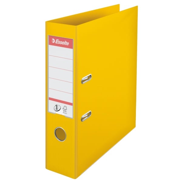 Biblioraft plastifiat interior-exterior Esselte No.1 Power A4 7,5 cm - galben