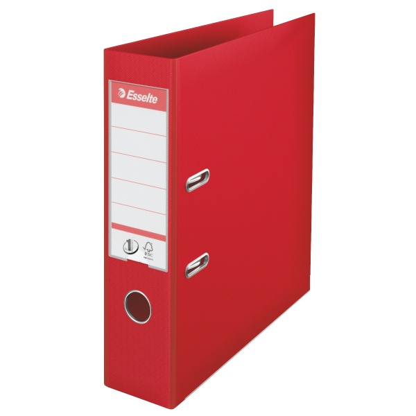 Campanie Esselte, Biblioraft plastifiat interior-exterior Esselte No.1 Power 7,5 cm- rosu - vectordirect.ro