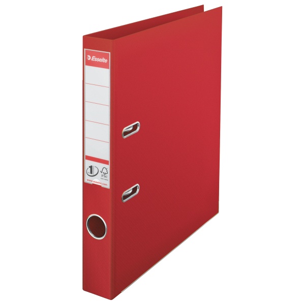 Esselte power, Biblioraft plastifiat interior-exterior Esselte No.1 Power A4 5 cm - rosu - vectordirect.ro