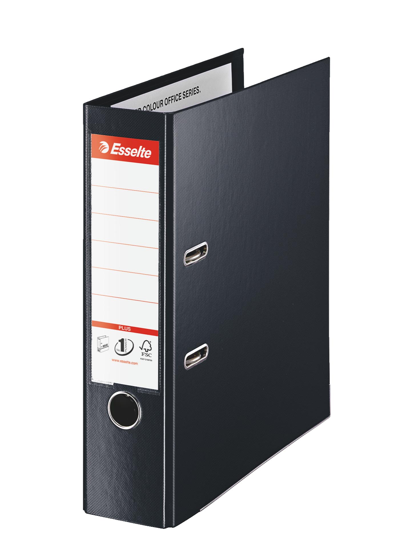 Biblioraft Esselte No.1 Power Jumbo Plus VIVIDA, PP/PP, partial reciclat, FSC, 80 mm, negru
