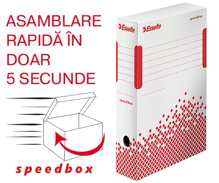Produse Eco-Friendly, Cutie arhivare Esselte Speedbox, carton, 100% reciclat,  8 cm, alb - vectordirect.ro