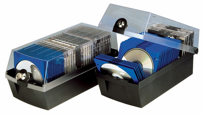 Toate produsele, Cutie plastic pentru 60 CD/DVD, cu cheita, HAN Max 60 - negru - vectordirect.ro