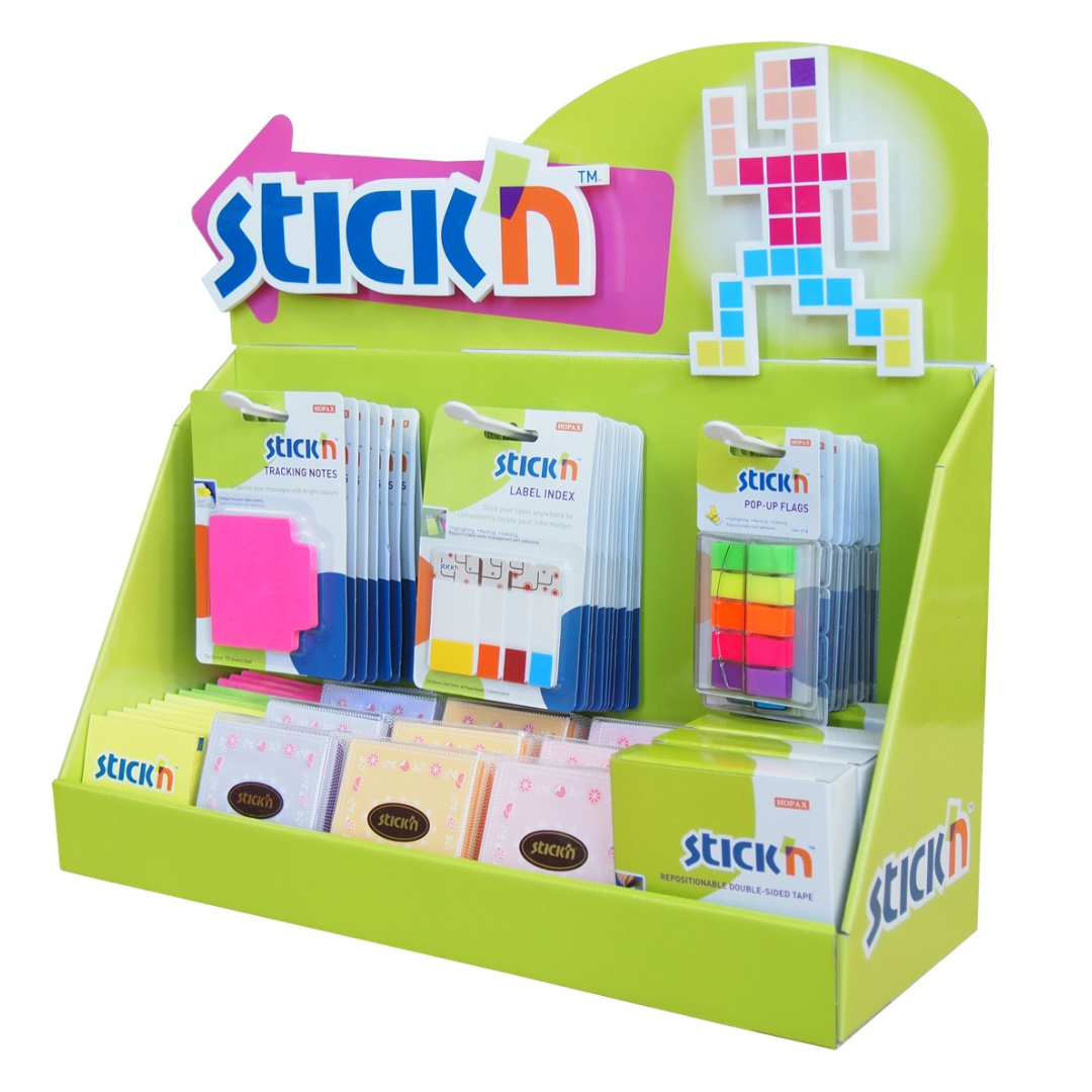 STICK'n , Display carton Stick’n, dimensiuni 45 x 40 x 16 cm - vectordirect.ro