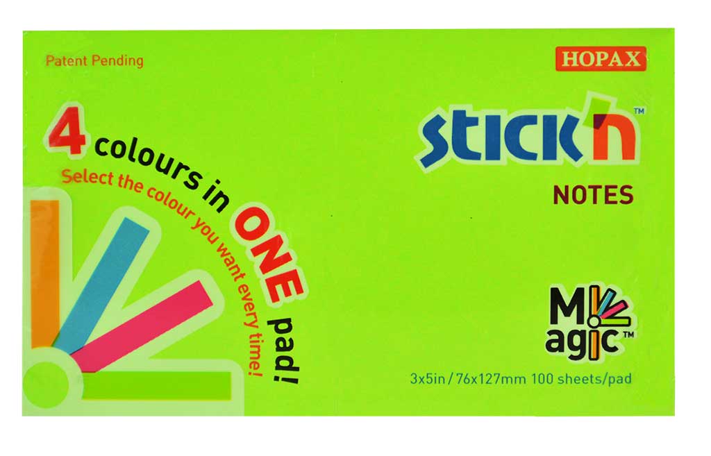 Magic notes autoadeziv 76 x 127 mm, 100 file, Stick