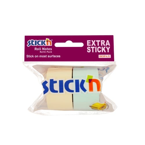 Blocnotes, Rezerva notes autoadeziv in rola, pentru dispenser, 25 mm x 10 m, 2 buc/set, Stick
