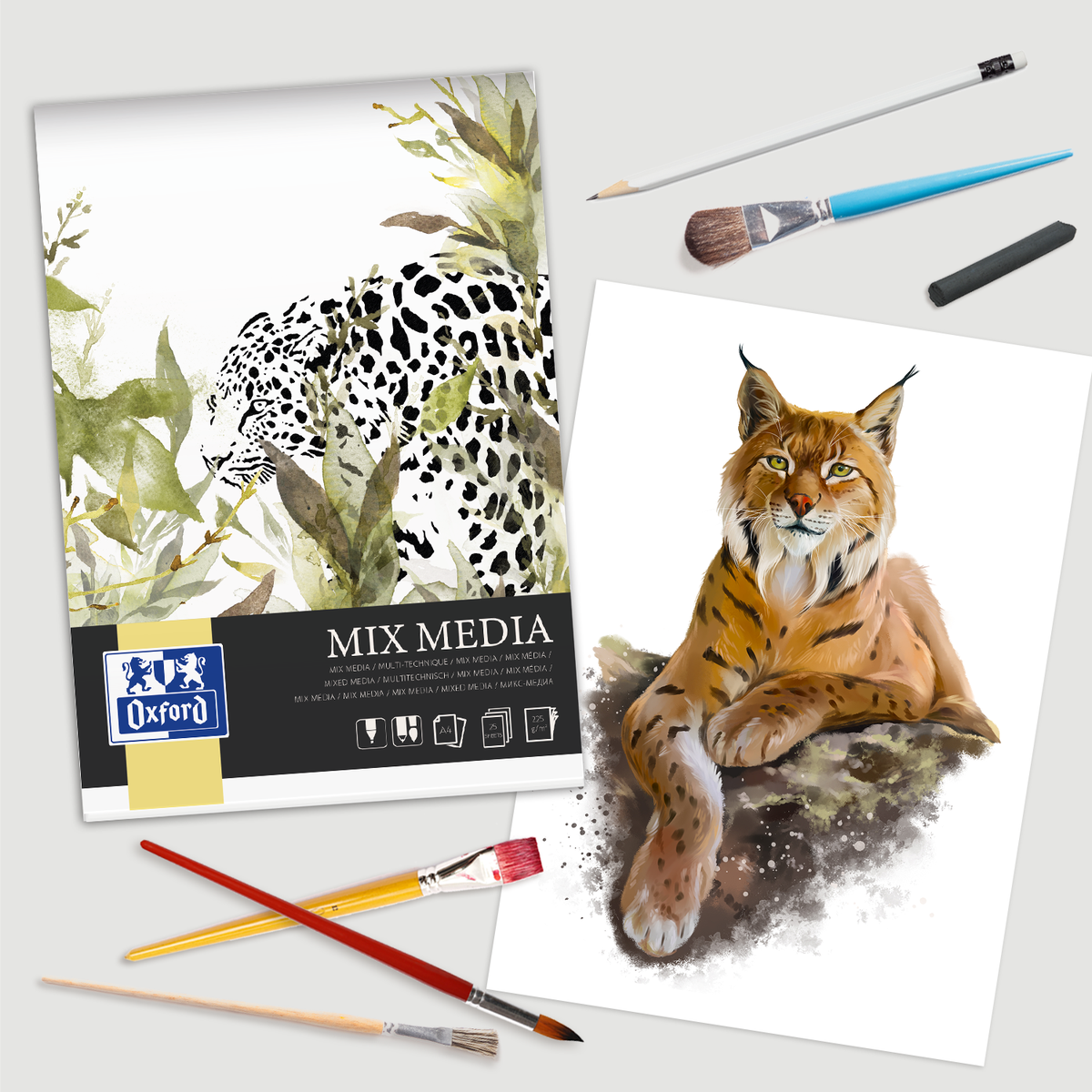 Toate produsele, BLOC DESEN OXFORD MIX MEDIA A4, 25 FILE, HARTIE 225 G/MP, FSC® MIX70%, COLECTIA ARTISTIC - vectordirect.ro