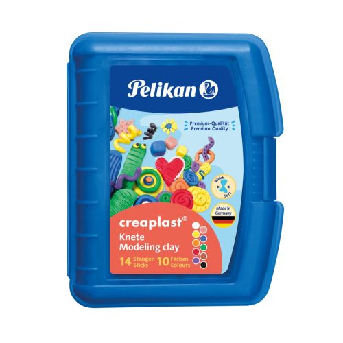 Plastilina, PLASTILINA CREAPLAST 240G, SET 10, CULORI ASORTATE, CUTIE ALBASTRA - vectordirect.ro