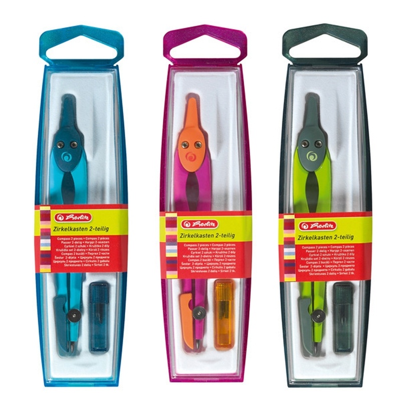 Rechizite scolare Lyra, COMPAS PLASTIC CULORI ASORTATE HERLITZ - vectordirect.ro