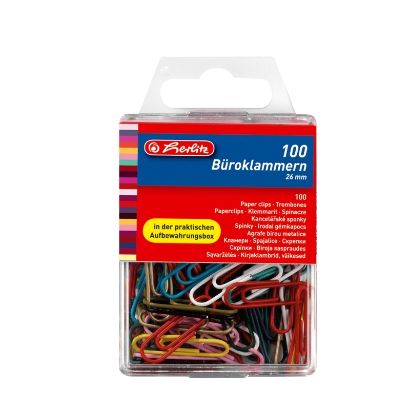 Pungi Ziplock, AGRAFE BIROU COLOR 26MM 100 BUCATI/CUTIE HERLITZ - vectordirect.ro