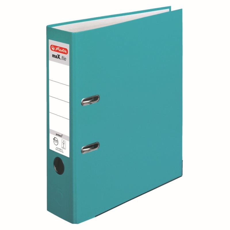 Bibliorafturi, Biblioraft plastifiat 8 cm Herlitz A4- turcoaz - vectordirect.ro