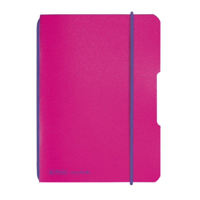 CAIET MY.BOOK FLEX A6 40F 80GR PATRATELE COPERTA PP, FUCSIA CU ELASTIC VIOLET