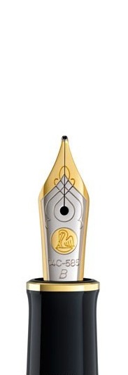 PENITA B DIN AUR DE 18K/750 ORNAMENT DIN RODIU PENTRU STILOU M900/910 BICOLORA