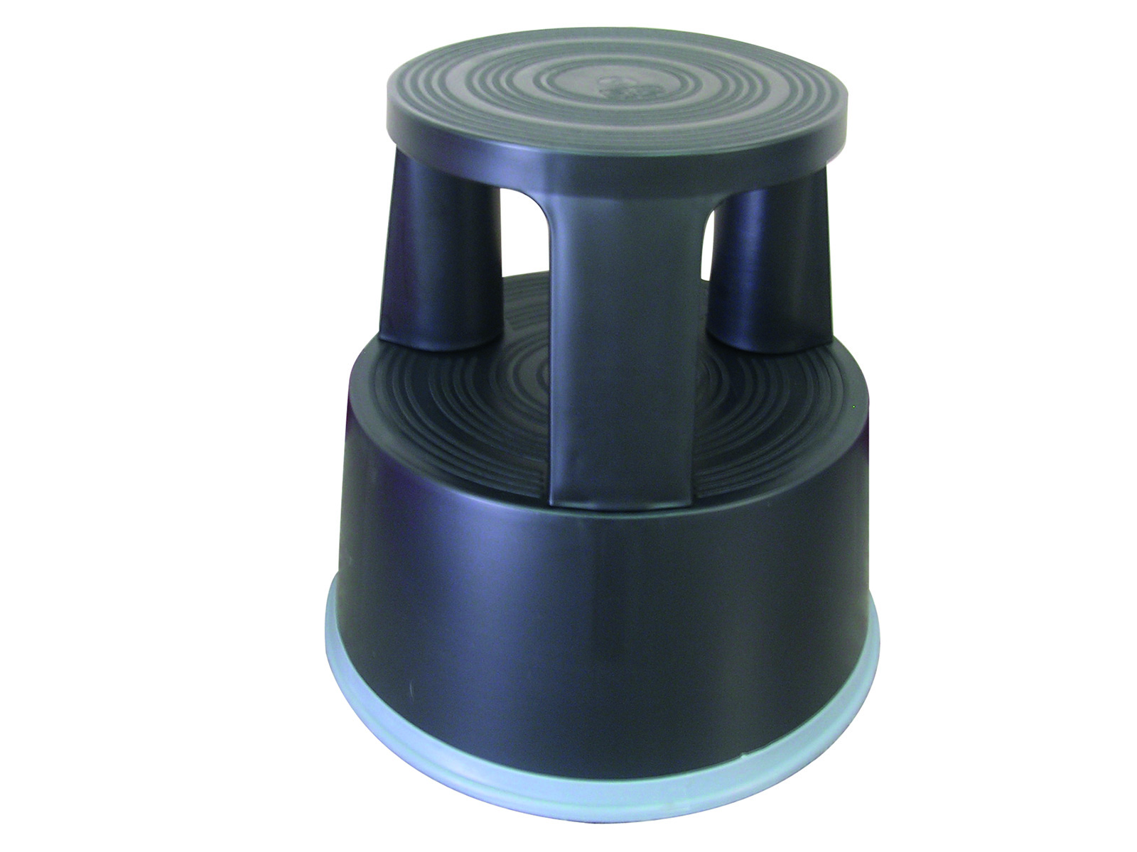 Taburet plastic cu rotile, pentru rafturi inalte, Q-Connect - negru