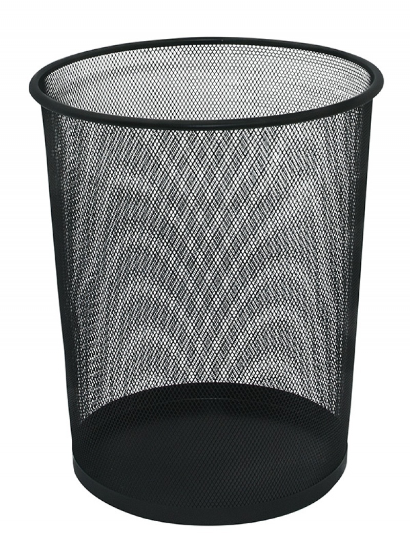 Cosuri de birou Q-connect, Cos metalic Mesh, pentru hartii, 19 litri, Q-Connect - negru - vectordirect.ro