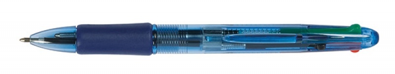 Toate produsele, Pix cu 4 culori, varf 1.0 mm, rubber grip, Q-Connect - (N,A,R,V) - vectordirect.ro
