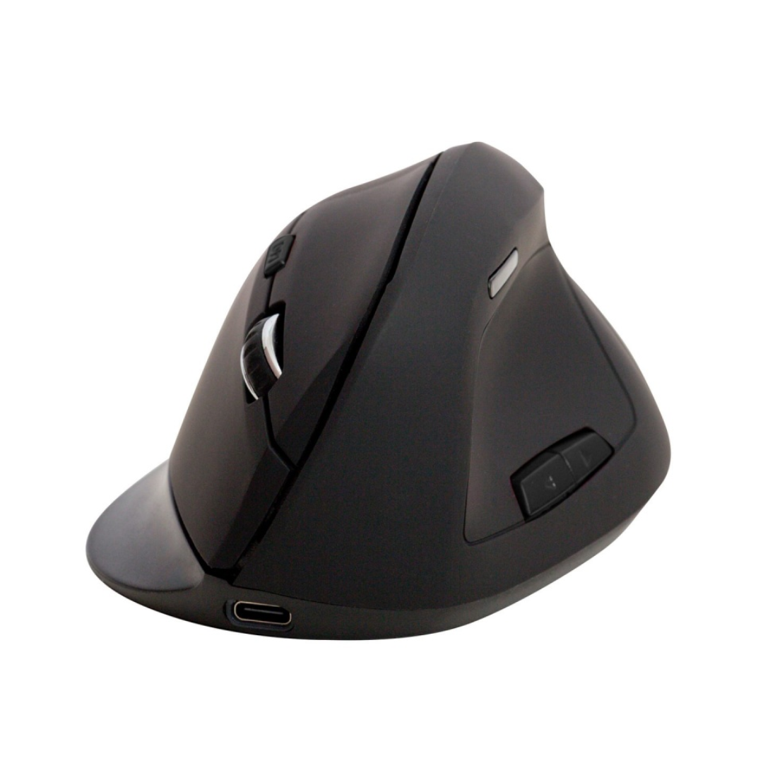 Q-connect, Mouse vertical, cu 6 butoane, wireless, 112x63x78mm, pentru mana dreapta, Q-Connect - negru - vectordirect.ro