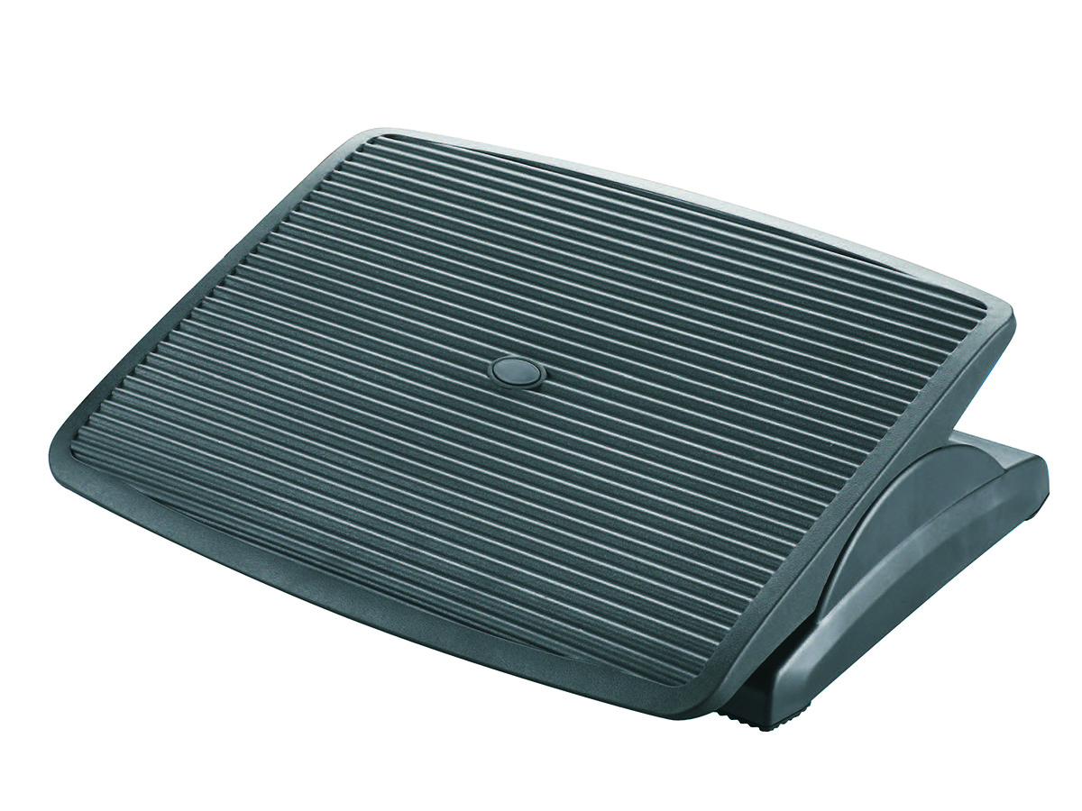 Cuiere Q-connect, Suport pentru picioare, ergonomic, ajustabil (x1), 450x115x340mm, Q-Connect - negru - vectordirect.ro