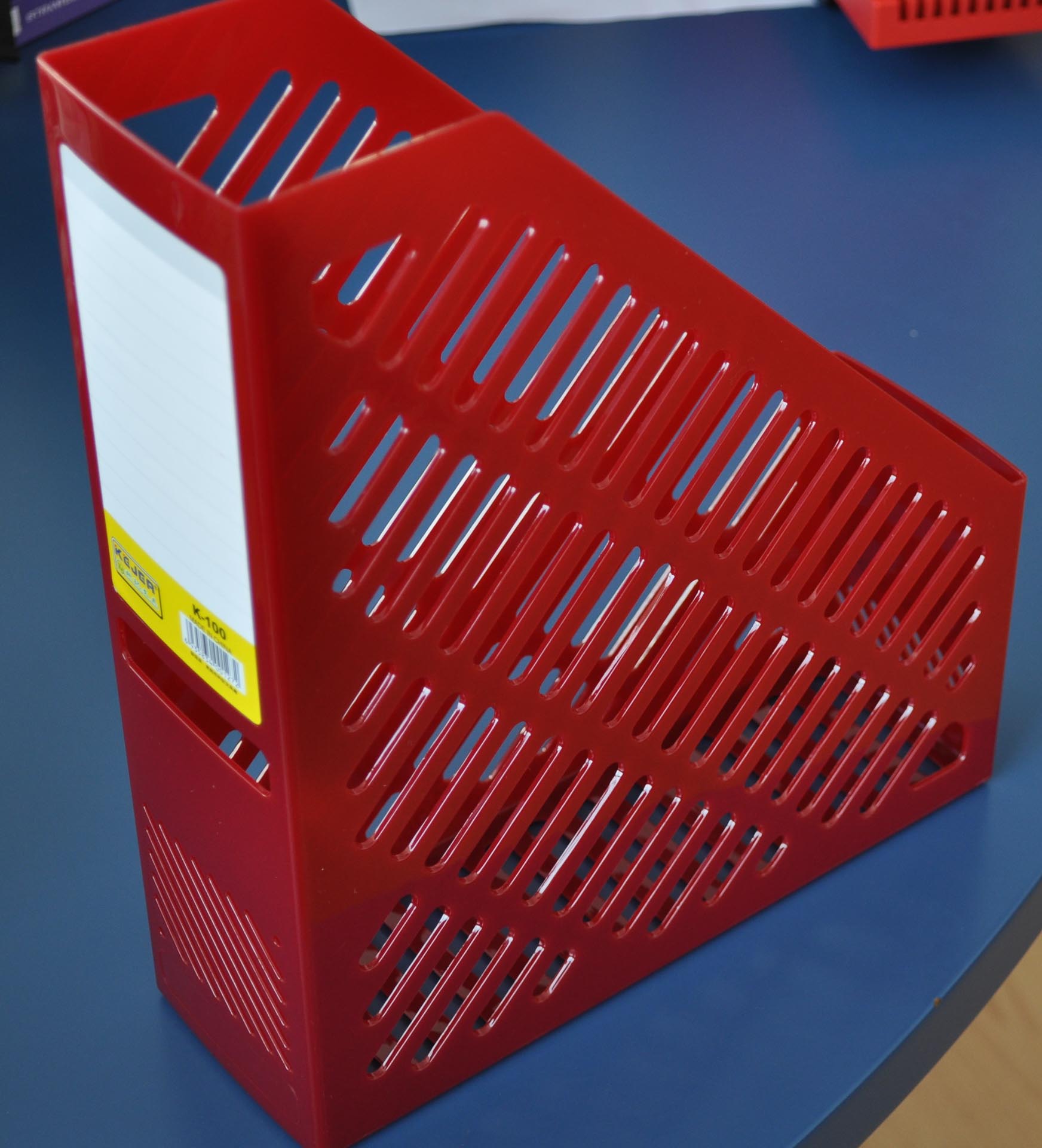 Suport vertical plastic pentru cataloage, 75mm, KEJEA - rosu