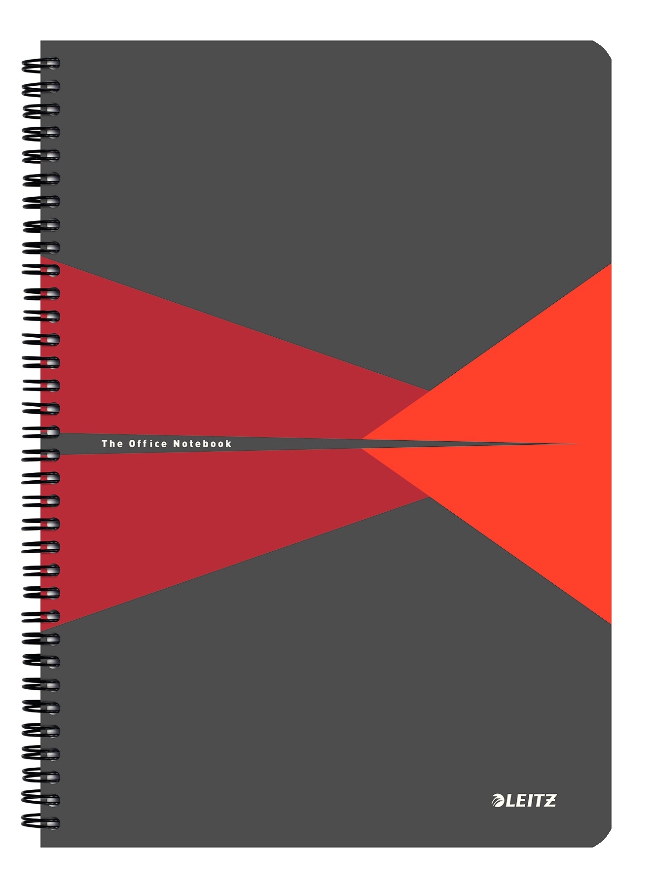 Blocnotes, Caiet de birou Leitz Office, PP, FSC, reciclabil, A4, 90 coli, cu spira, dictando, rosu - vectordirect.ro