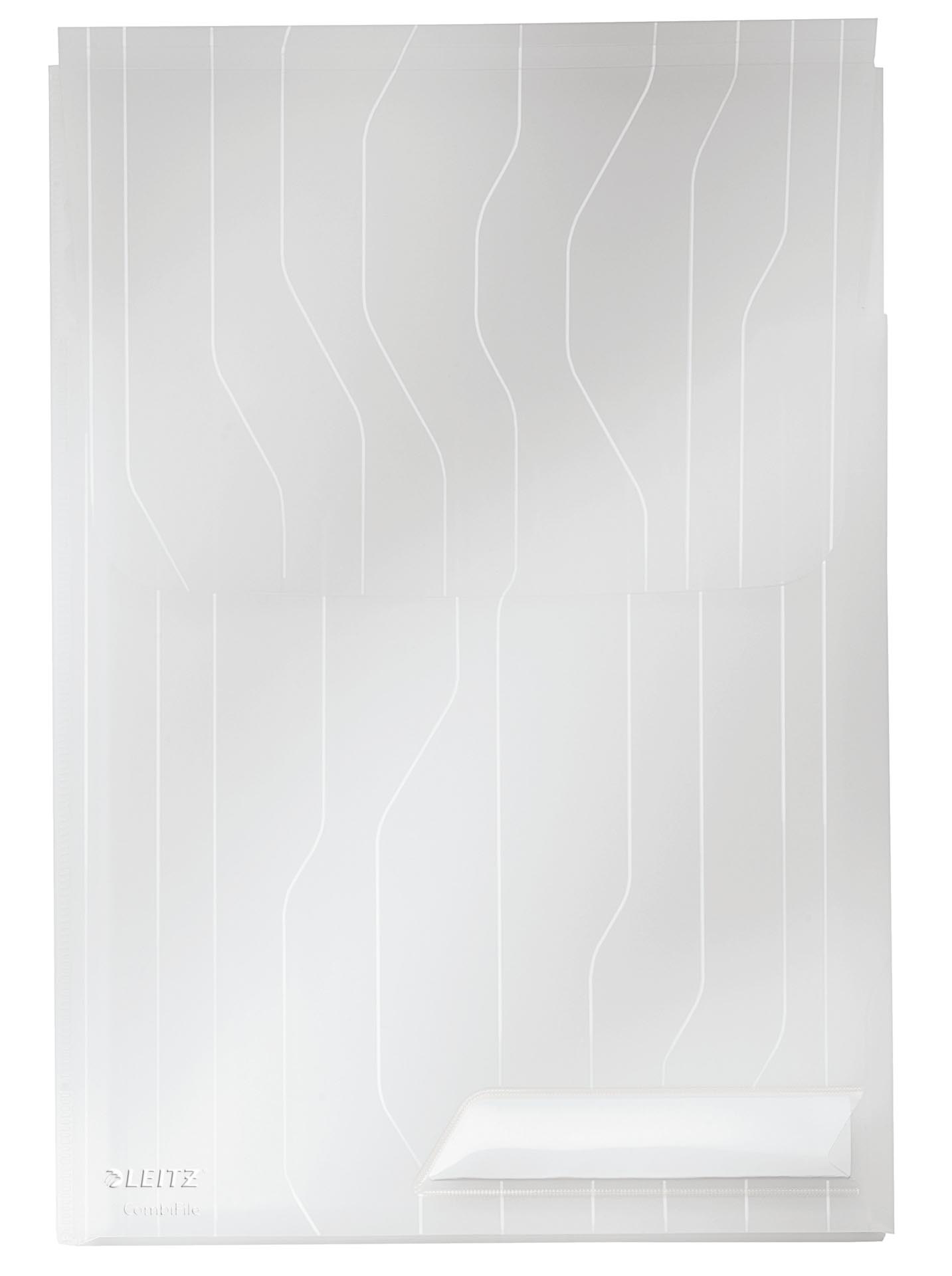 Toate produsele, Mapa LEITZ CombiFile Jumbo, cu eticheta, PP, A4, 200 mic, 150 coli, pre-perforata, 3 buc/set, transp - vectordirect.ro