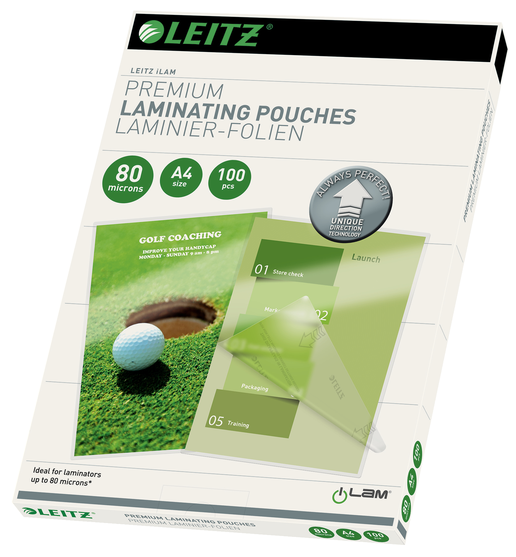 Folie laminare LEITZ UDT, la cald, A4, 80 mic, 100 buc/ set