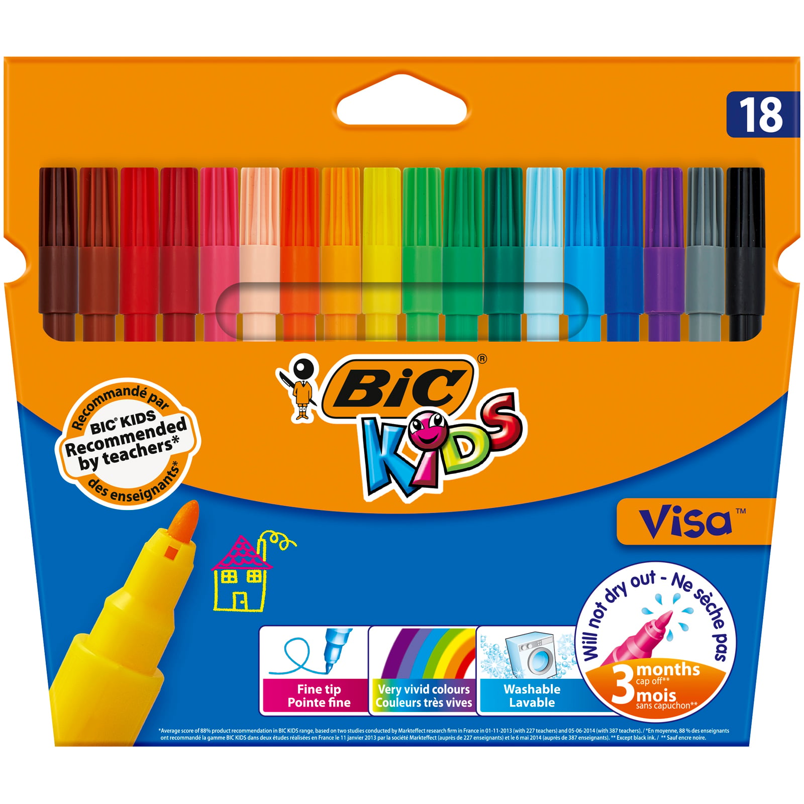 BIC, CARIOCA 18 CULORI LAVABILE VISA BIC - vectordirect.ro