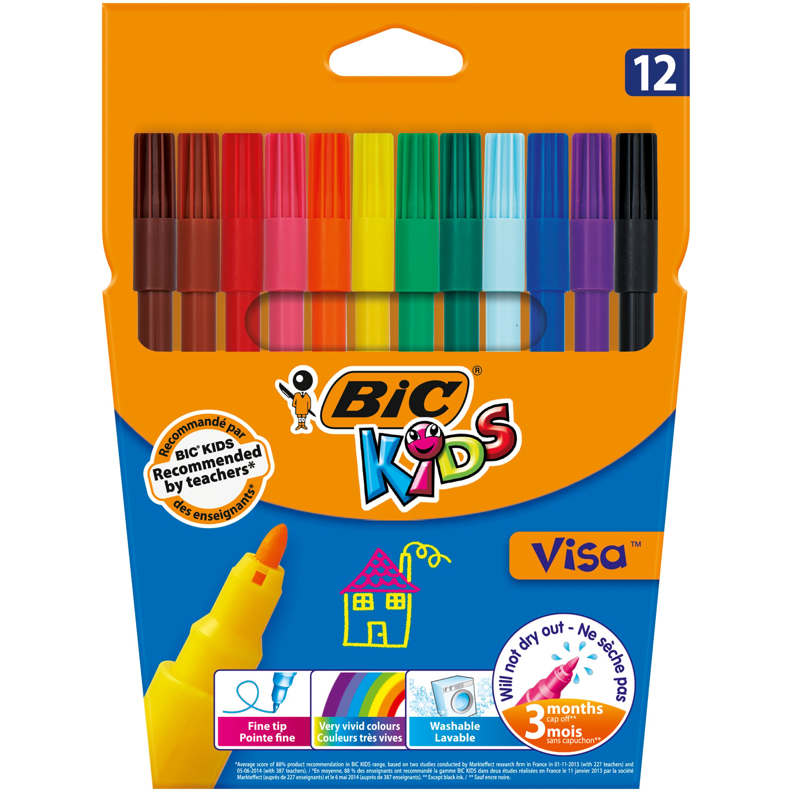 BIC, CARIOCA 12 CULORI LAVABILE VISA BIC - vectordirect.ro