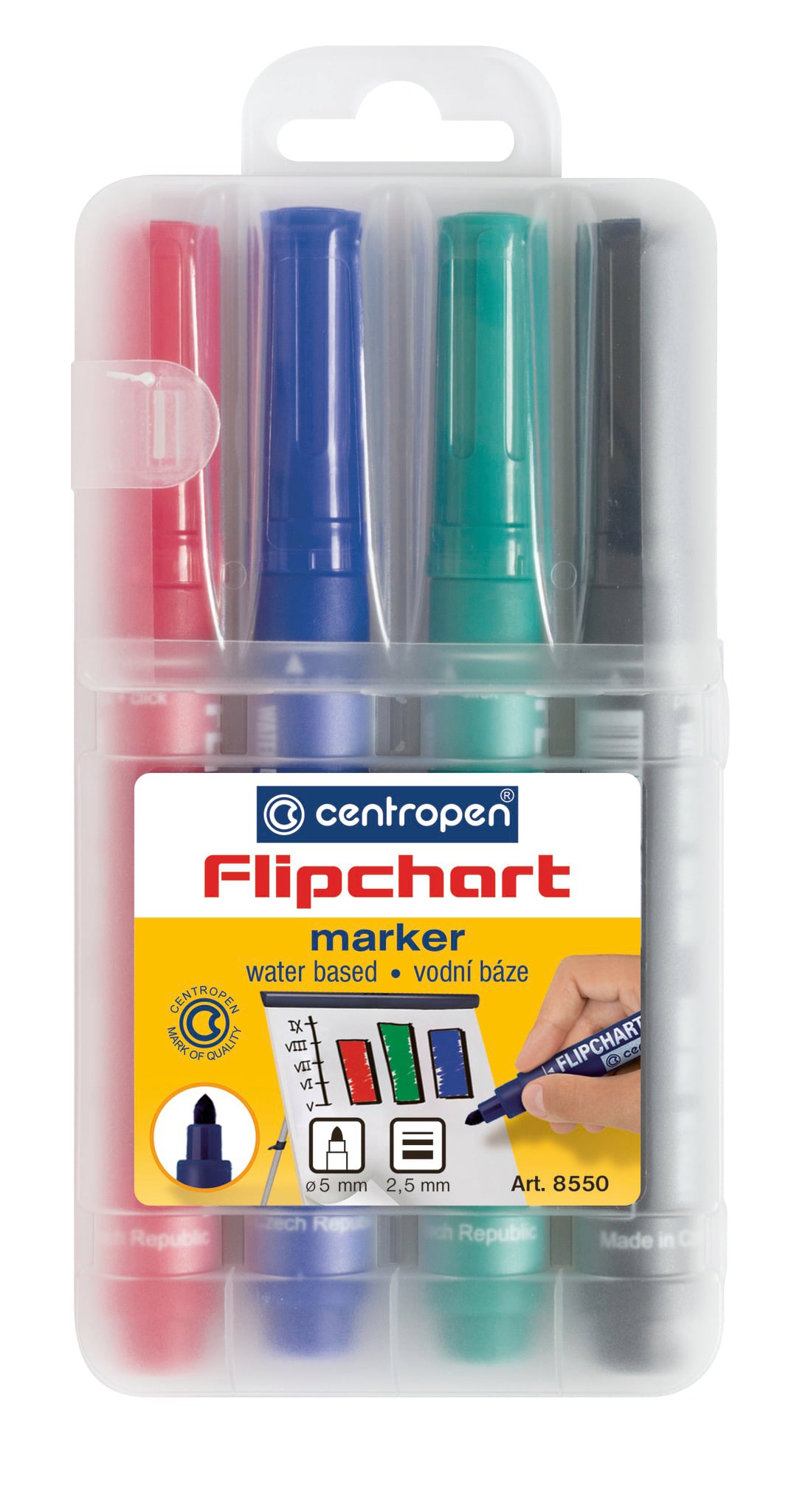 Laminatoare, folii laminare CENTROPEN, MARKER FLIPCHART 4/SET 2.5MM 8550 CENTROPEN - vectordirect.ro