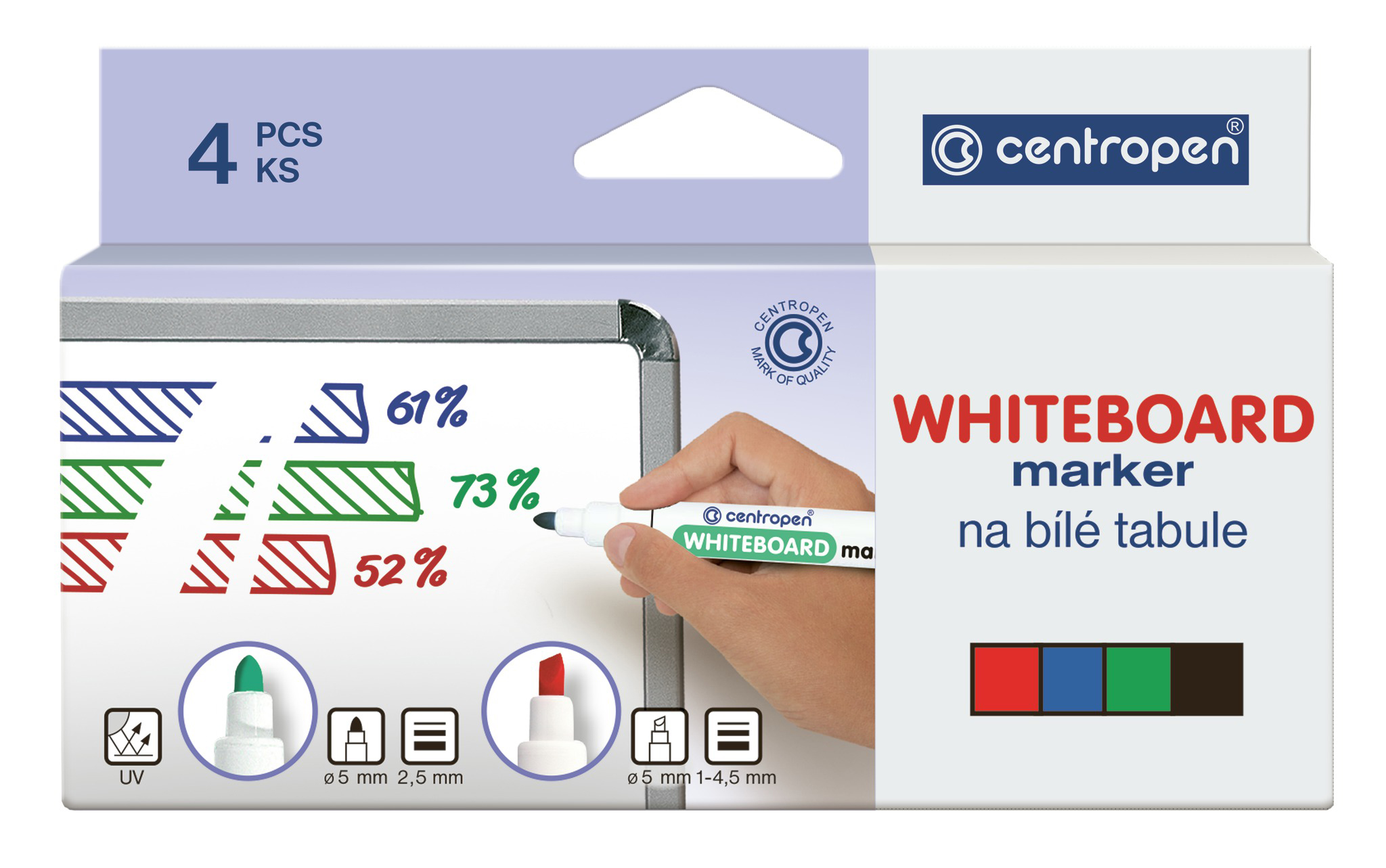 MARKER WHITEBOARD 4/SET 2.5MM 8559 CENTROPEN