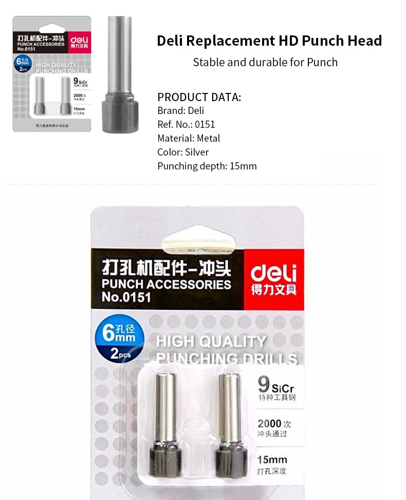 Mape din plastic DELI, BURGHIU PERFORATOR 2 BUC/SET DELI - vectordirect.ro