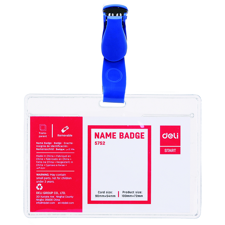 Laminatoare, folii laminare DELI, ECUSON ORIZONTAL CU CLIPS 90*54MM DELI - vectordirect.ro