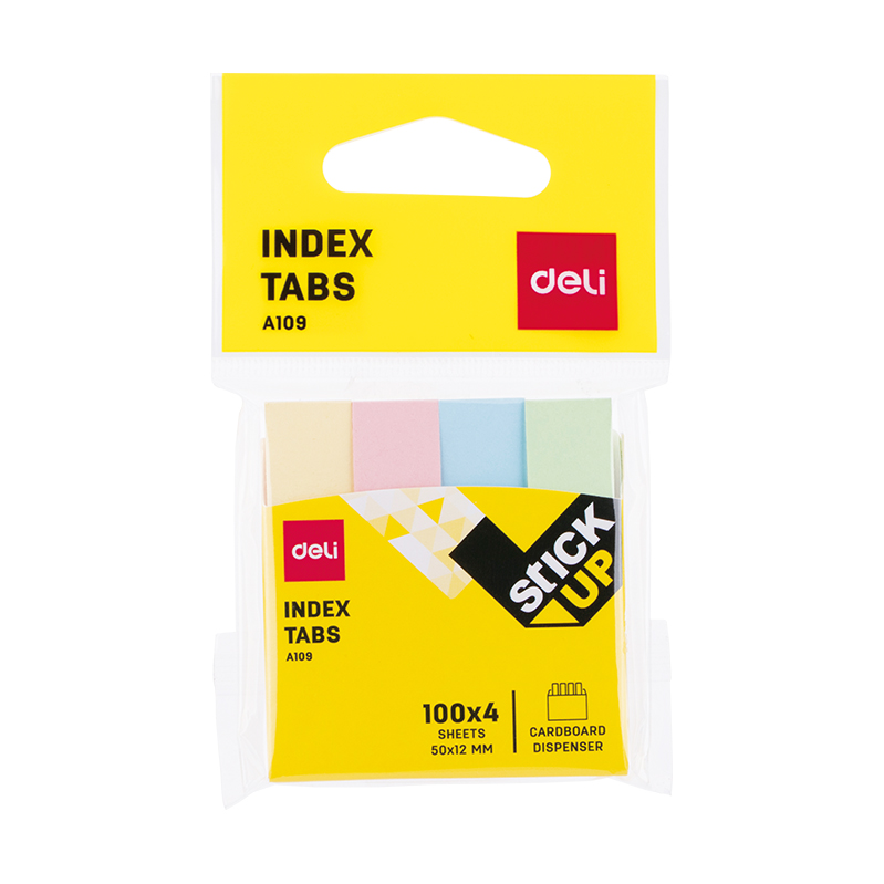 Indecsi si separatoare DELI, INDEX ADEZIV HARTIE 12*50MM 4 CULORI 100 FILE DELI - vectordirect.ro