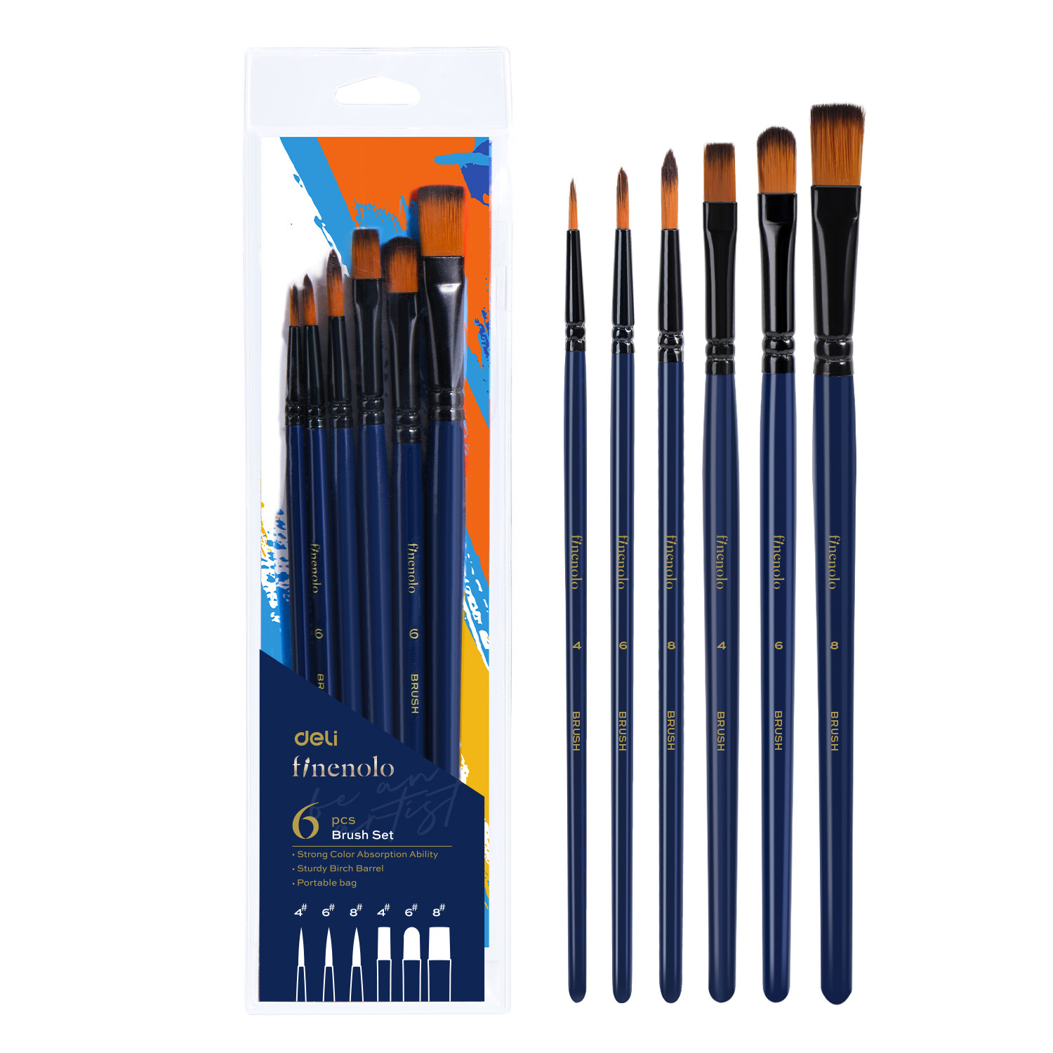 DELI, SET 6 PENSULE PROFESIONALE SOFT 3 VF ROTUND, 3 VF TESIT 4, 6, 8 DELI - vectordirect.ro