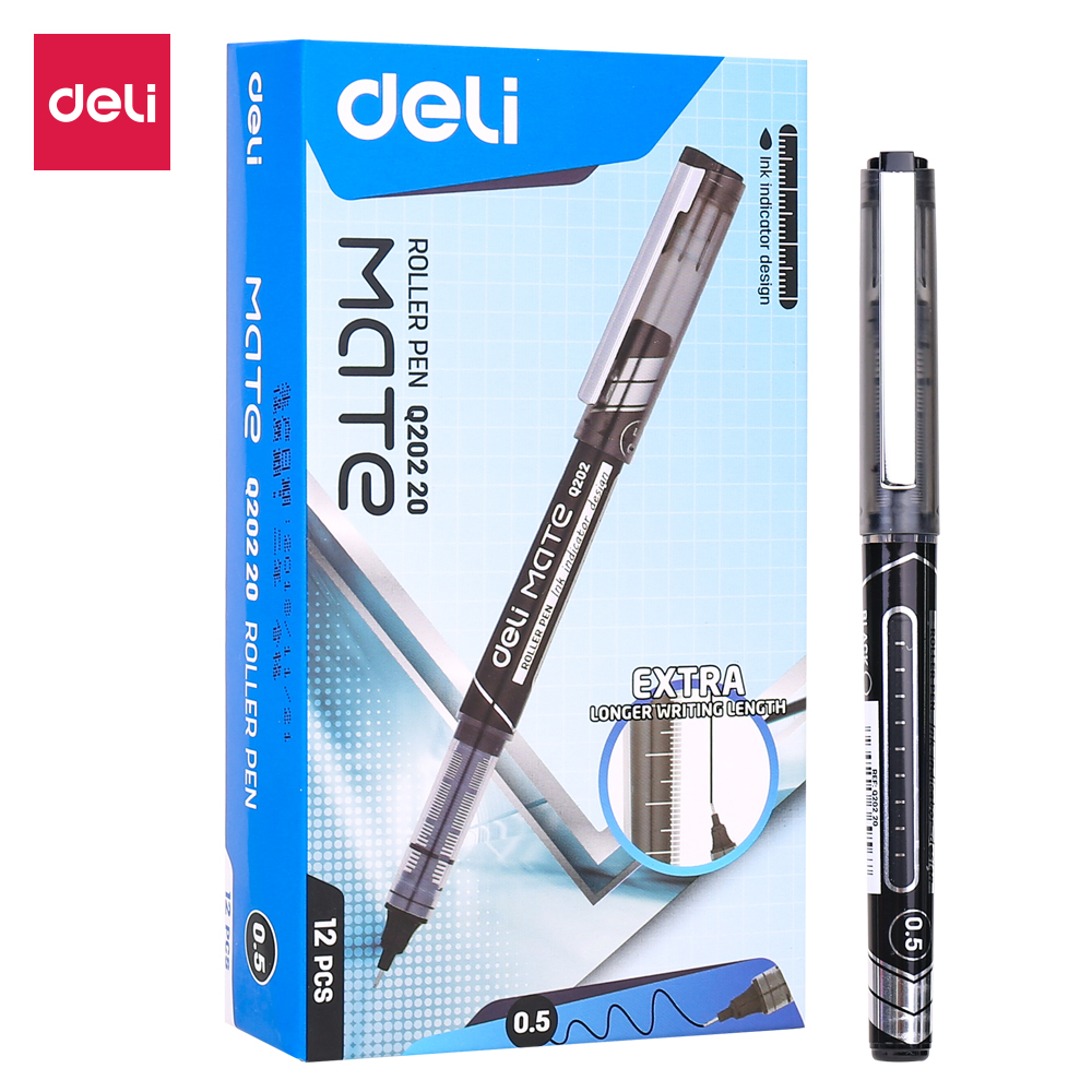 Rollere DELI, ROLLER FREE INK 0.5MM NEGRU DELI - vectordirect.ro