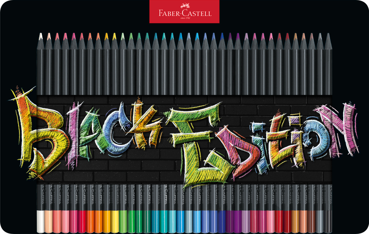 Toate produsele, CREIOANE COLORATE 36 CULORI BLACK EDITION CUTIE METAL FABER-CASTELL - vectordirect.ro
