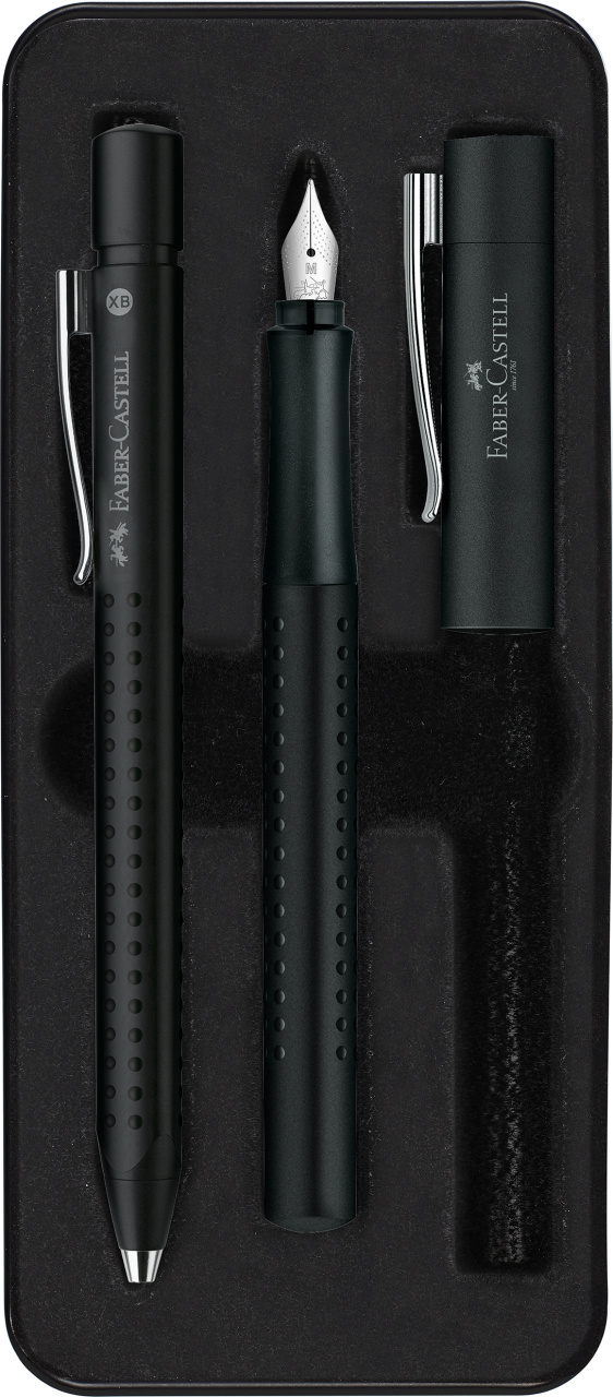 Stilouri, SET STILOU + PIX GRIP 2011 NEGRU FABER-CASTELL - vectordirect.ro